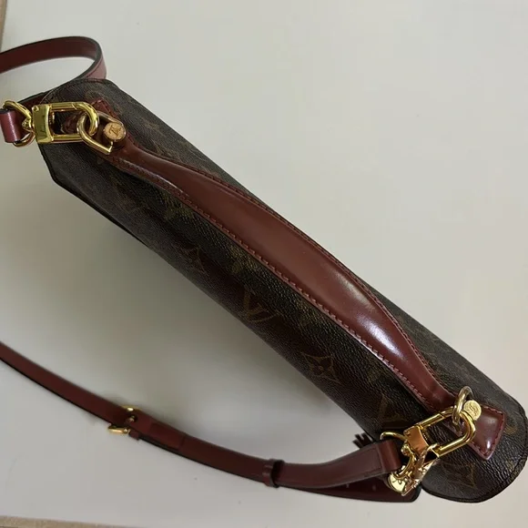Louis Vuitton Monceau 28 Brown Monogram Crossbody Purse Gold Hardware Vintage - Picture 9 of 17